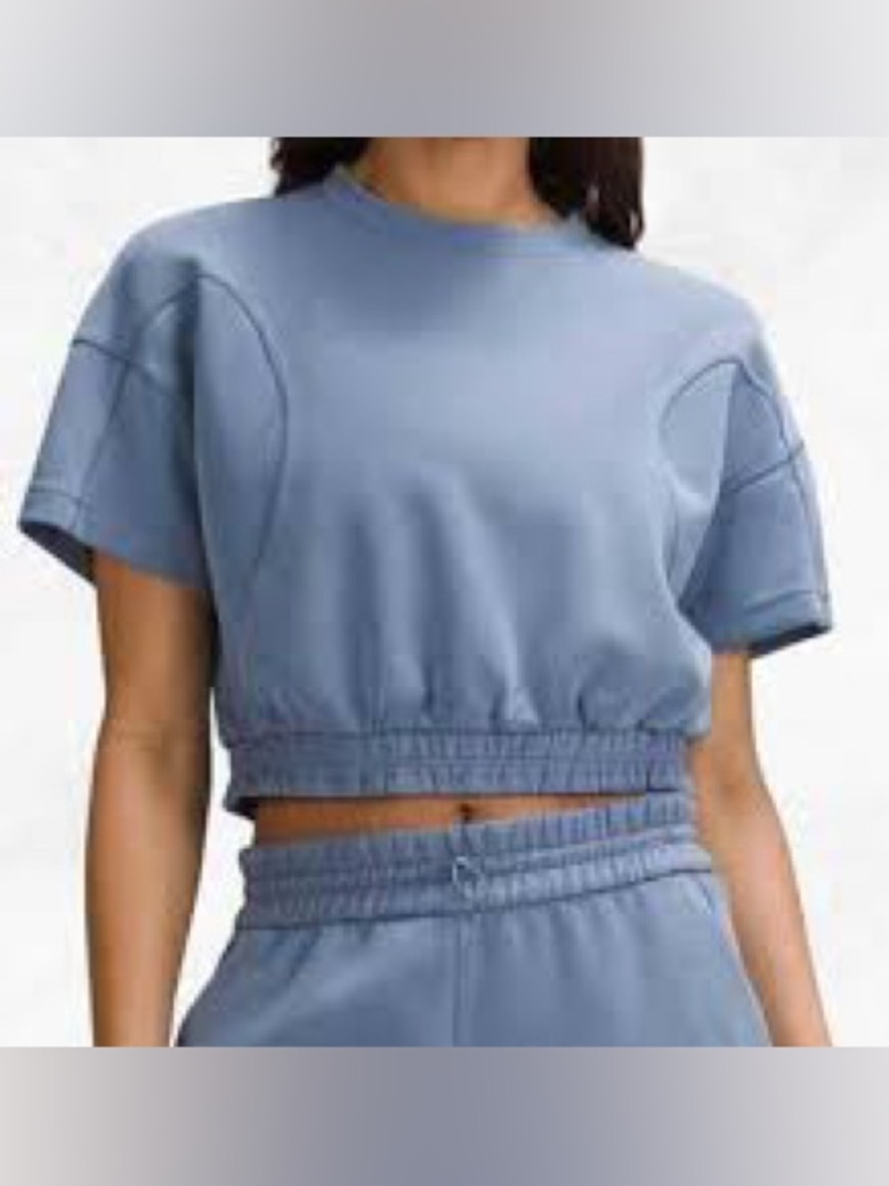 Lululemon Softstreme Gathered Tee Size 6 Cropped Crewneck NWT